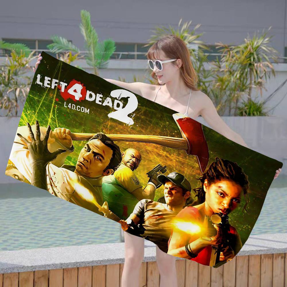 Горячая игра Left 4 Dead Большие пляжные полотенца из микрофибры Быстросохнущее полотенце Песчаные пляжные полотенца Полотенце для бассейна для путешествий Плавание Бассейн Йога