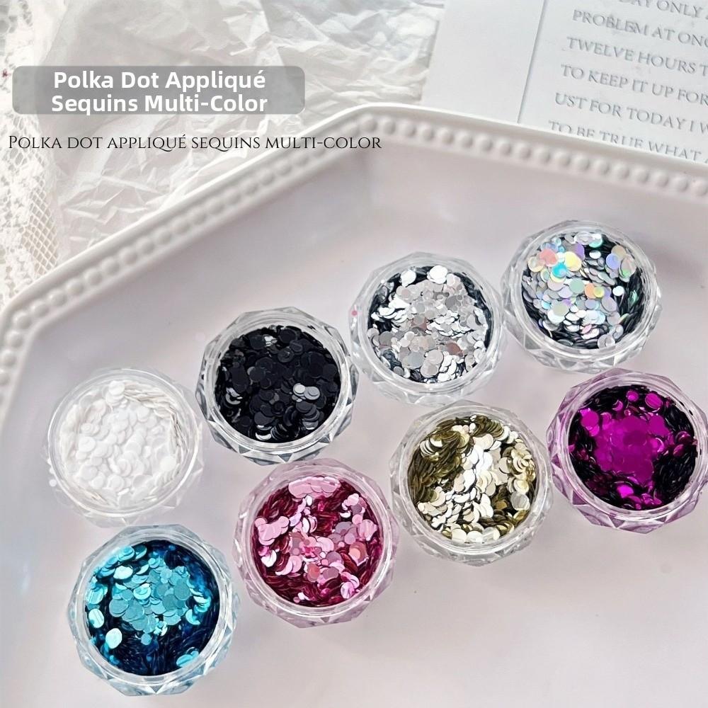 Mini Round Polka Dot Glitter Nail Art Decorations DIY Round Sequined Patchwork Nail Art  Salon Use