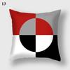 Housses De Coussin De Canapé À Motif Géométrique, Taie D'oreiller De Voiture, Décoration D'intérieur, Salon, Noir, Rouge