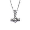 Viking Triangle Knot Logo Thor Hammer Pendant Stainless Steel Hip Hop Personality Trend Necklace Pendant