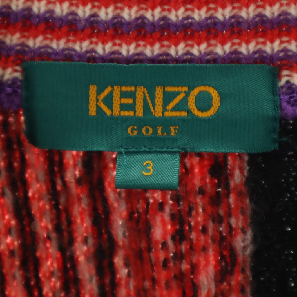 KENZO GOLF 90-е Старый комбинезон Ручка Длинный рукав Свитер 3 Многослойная вязка Мужской Б/у