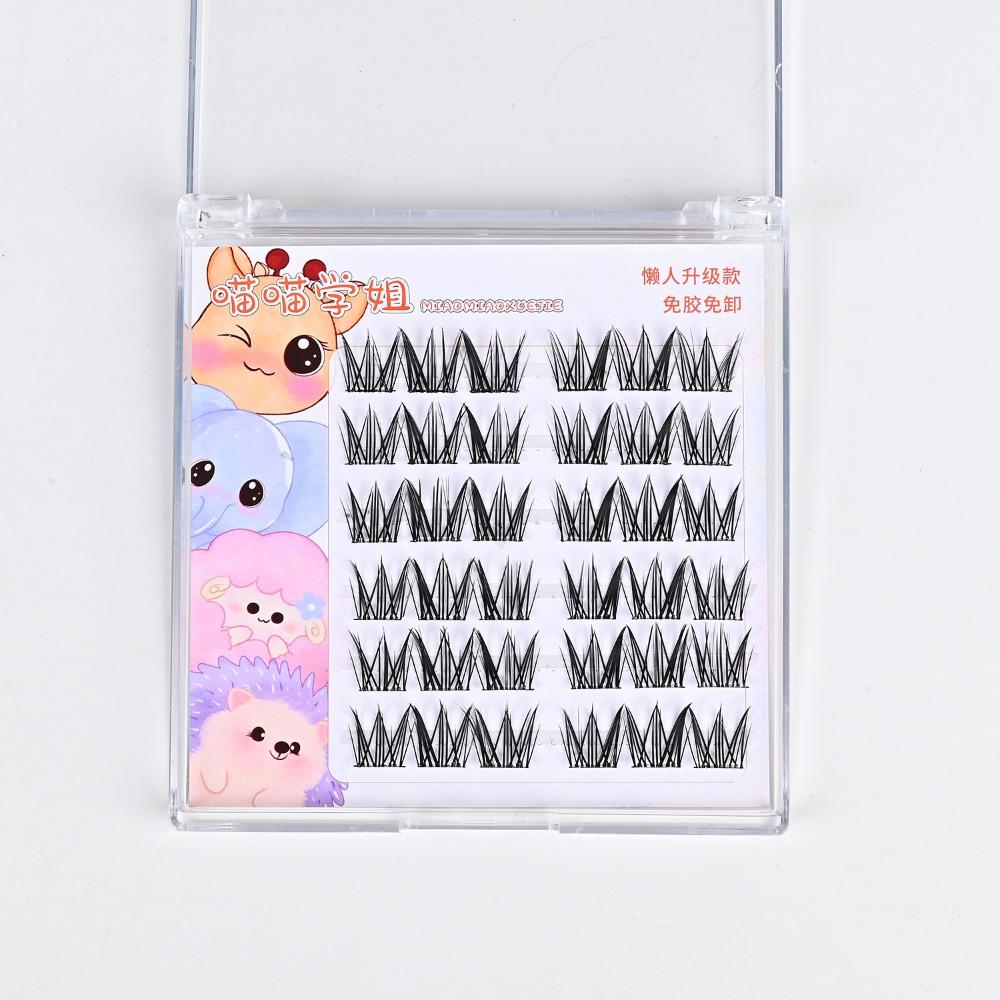 Anime Cosplay 3D False Eyelashes With Jelly Glue Strips Segmented False Eyelashes Men