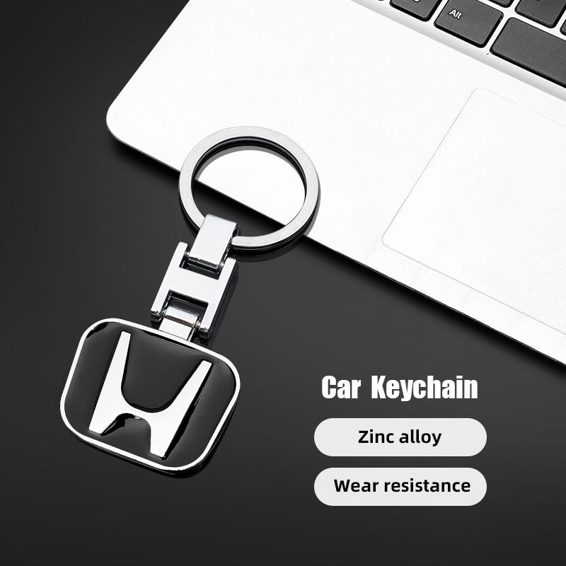 1Pcs High Quality Metal Car Logo Keychain Honda Civic FIT Accord Prelude CRV 5th City CRZ CRX Jazz HRV Pilot Odyssey Insight RB6