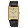 [SEIKO] Мужские кварцевые часы SEIKO Сапфировое стекло SWR106P1 Золотистый циферблат Коричневый кожаный ремешок Международная модель