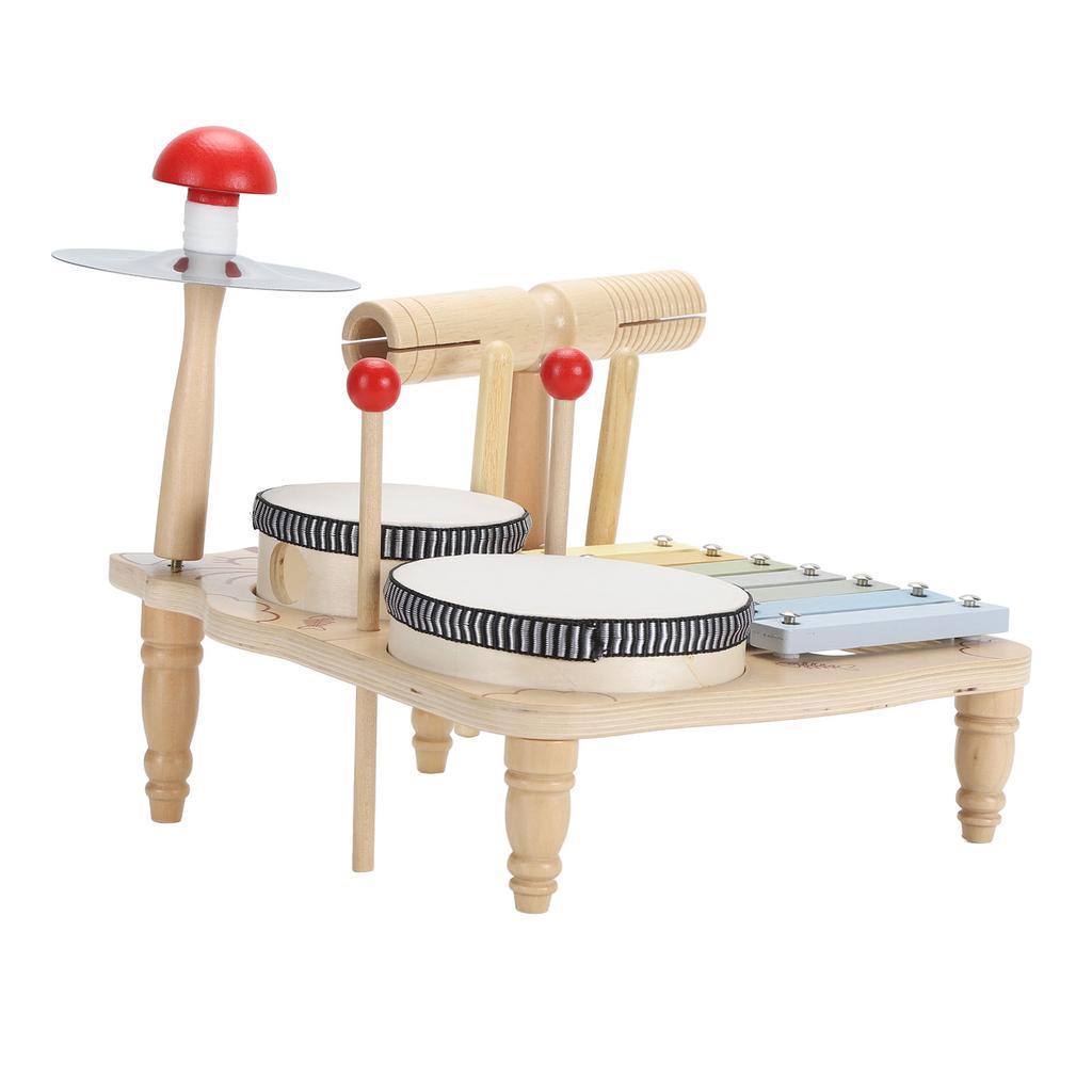 Wooden Musical Drum Set Puzzle Colour Cognition Early Learning Multifunctional Percussion