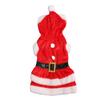 Pet Christmas Dress Soft Thickened Double Sided Coral Fleece Breathable Button Closure Dog Santa