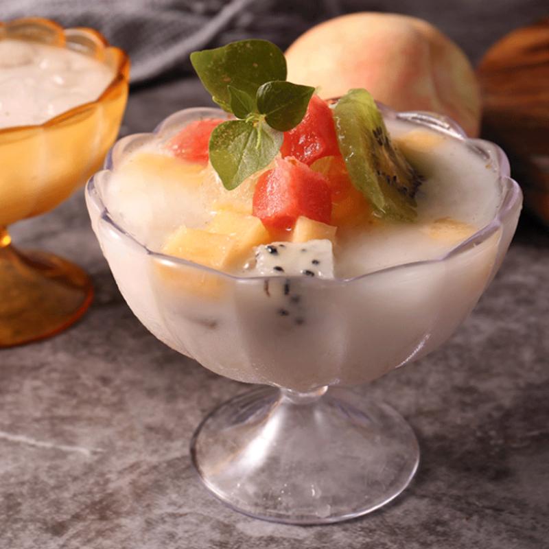 Functional Acrylic Clear Cup for Ice Cream Pudding and Yogurt Serving