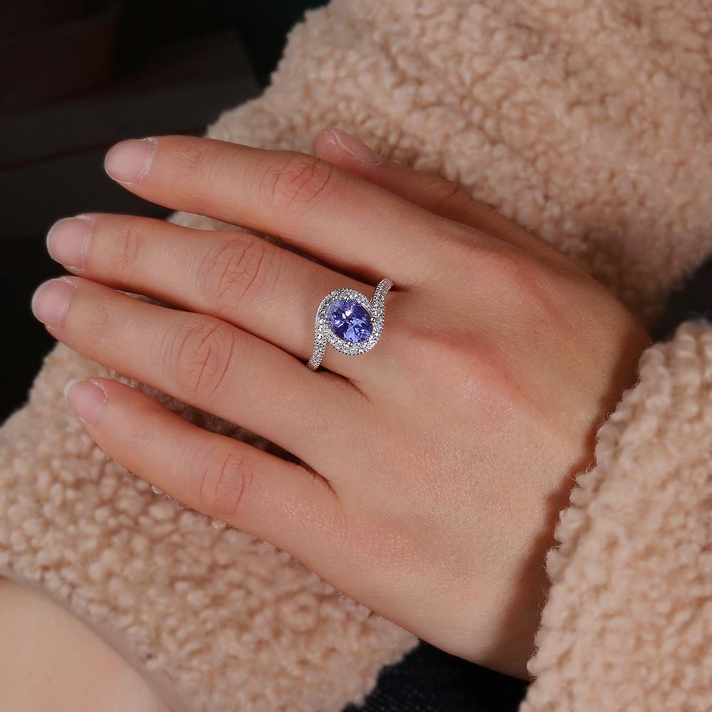 Роскошный изысканный настоящий драгоценный камень с натуральными включениями, качество синего танзанита, кольцо из серебра 925 пробы, ювелирные украшения для женщин, подарок на годовщину и банкет