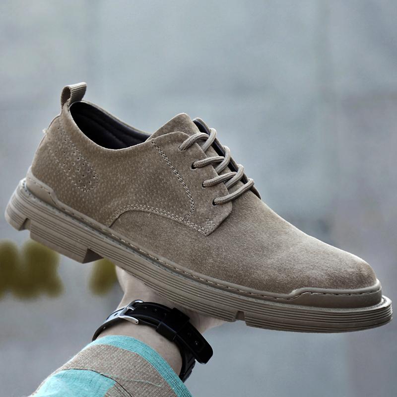 Мужская обувь Повседневные роскошные кожаные кроссовки Мужские удобные замшевые туфли Весна Осень Шнуровка Твердые Прогулочные Кроссовки Zapatos Hombre