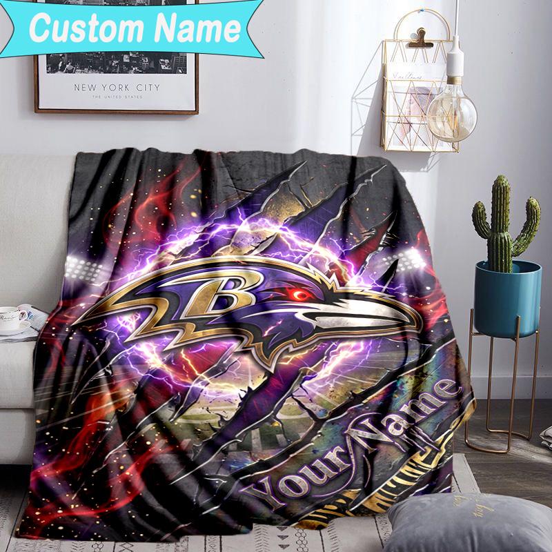 Custom Name Blanket Baltimore Logo Art Blanket Bedding Blanket for Travel, Camping, Living Rooms, Offices, Sofas, Fan Christmas gift