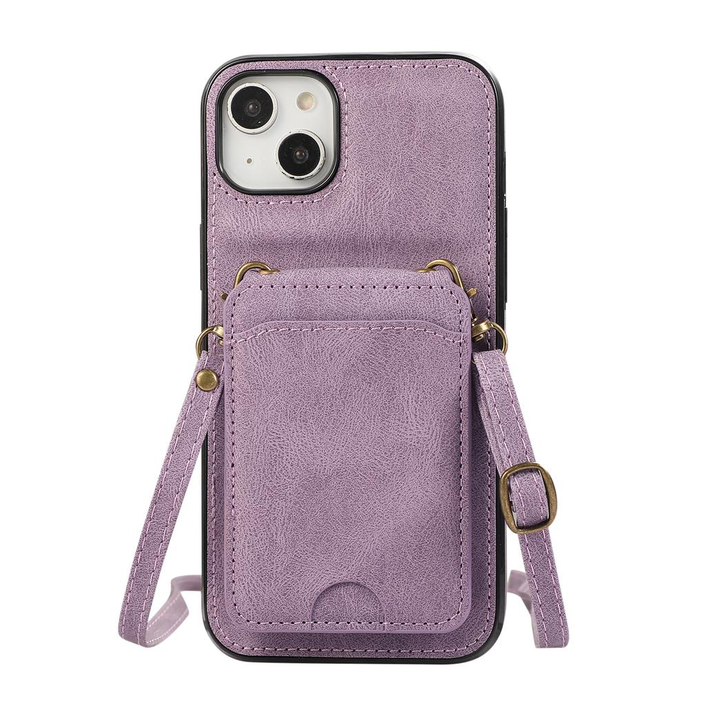 Cards Solt Wallet Holder Leather Case for IPhone 15 14 13 11 Pro Max 12 Mini Plus XS XR X 15Pro 14Pro I15 with Lanyard Bag Cover