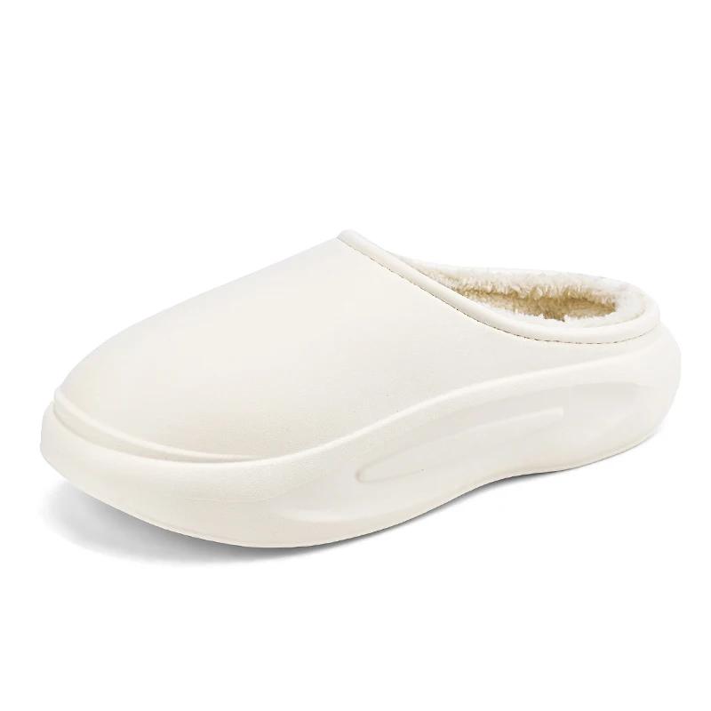 Модные парные тапочки из ЭВА, водонепроницаемые мужские хлопковые тапочки для зимы, для дома и улицы, нескользящие, с толстой подошвой, удобные мужские тапочки