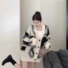 Winter New Korean Vintage Cardigan Sweater Wearing Women V-neck Slouchy Style Design Premium Knitted Cardigan Sweater Female