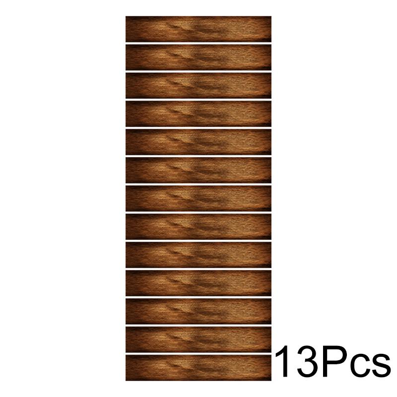 6Pcs/13Pcs Simulated Exquisite Home Decoration Beautify PVC Sticker Wood Grain Sticker Step Decoration Waterproof