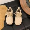 Soft-soled Lace-up Thickened Lazy Bread Shoes Women's Autumn and Winter 2025 New Velvet Cotton Shoes Casual Versatile Snow Boots