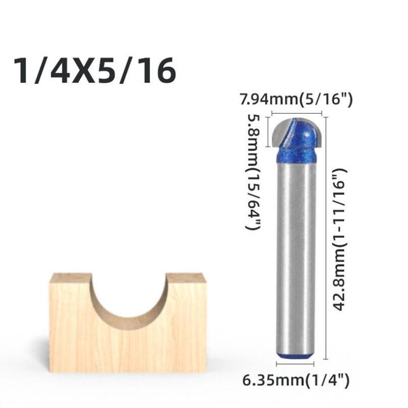 1/4 шт. 1/4 дюйма, 6 мм хвостовик, профессиональный уровень, набор сферических фрез, концевая фреза, круглая коробка, твердосплавная фреза с ЧПУ, радиальная фреза