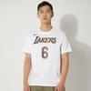 Nike НБА Лос-Анджелес Лейкерс Леброн Джеймс Нет. 6 Футболка с круглым вырезом Мужские топы Белые DR6381-106
