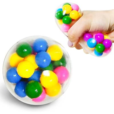 Красочные сенсорные игрушки для сжатия мячей, мягкие шарики для снятия стресса для детей и взрослых, наполненные разноцветными бусинами, для лечения ОКР, СДВГ и аутизма