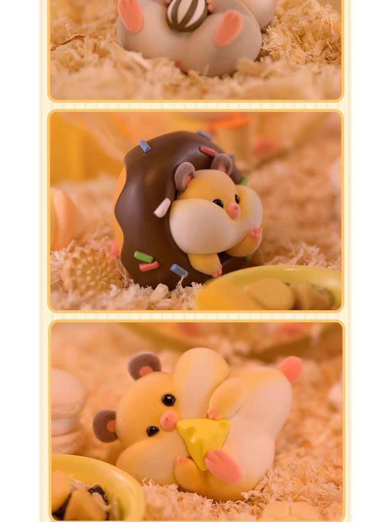 Модная игровая фигурка-брелок RIBOSE, слепой бокс, пушистый плюшевый хомяк