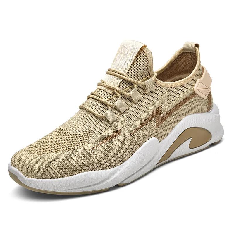 Модные мужские кроссовки 2024 года, новые сетчатые дышащие кроссовки для мужчин, качественные кроссовки Fly Weave со шнуровкой и вулканизацией, кроссовки для бега, мужские