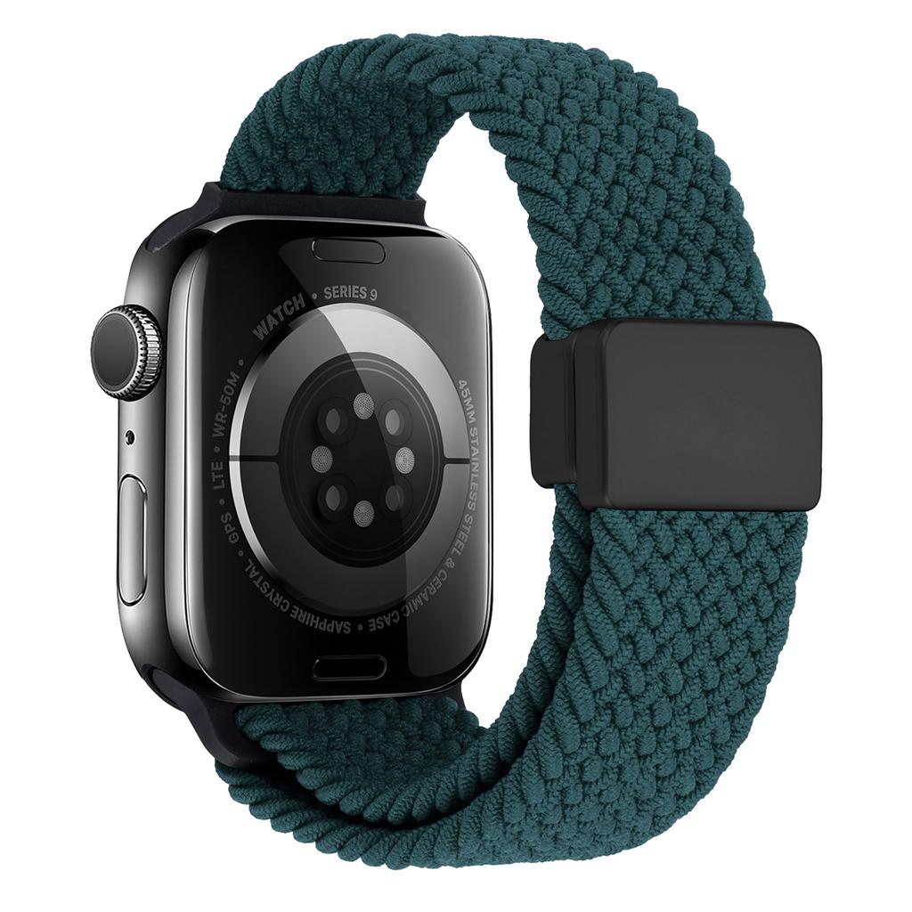 Ремешок для Apple Watch Series 10 Ultra 9 8 7 SE 6 5 4 3 2 1 46 мм 49 мм 45 мм 44 мм 42 мм, нейлоновый регулируемый ремешок с магнитной застежкой