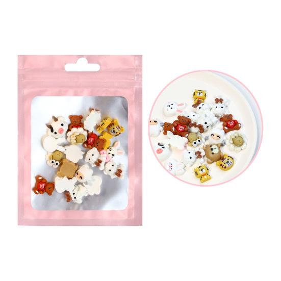 20Pcs Nail Decorations Wide Application Waterproof Lightweight Great Cartoon Animal Ice Cream Candy Heart DIY Ornaments for Girl