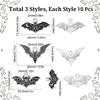 30Pcs Gothic Enamel Bat Halloween Charms, 3 Styles Alloy Vampire Pendants DIY Jewelry Making Supplies For Earrings Necklaces Bracelets