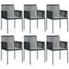 VidaXL Set of 6 Garden Chairs with Cushions, Patio Seats, Balcony Chairs, Patio Furniture Gardening 3187092