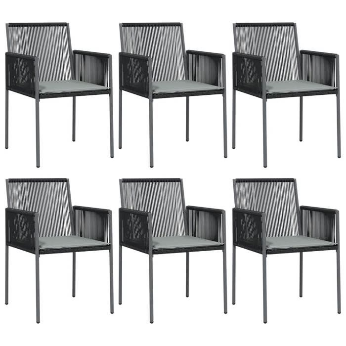 VidaXL Set of 6 Garden Chairs with Cushions, Patio Seats, Balcony Chairs, Patio Furniture Gardening 3187092