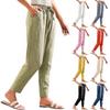 Женские укороченные брюки Stralght Pants With Pockets Lightweight Caual Loose Trousers