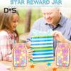 Wooden Reward Jar with 25 Colorful Stars Flowers Kids Students Potty Training Positive Behavior Chart System Home Classroom Management Tool