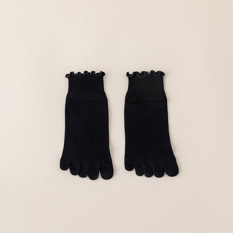 Cotton Five Finger Socks For Woman Edge Curl Fashions Colorful Loose Harajuku Short Socks With Toes Japanese Split Toe Socks