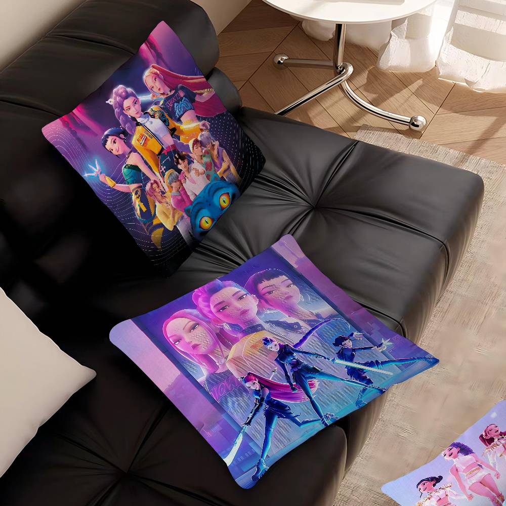 Classic Movie Kpop Style D-Demon H-Hunters Cushion Cover Inches Farmhouse Decor Home Throw Pillow Covers For Couch Decorations