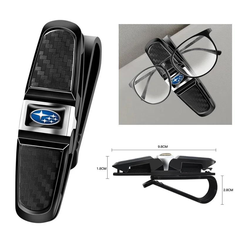For Subaru Impreza Legacy WRX STI BRZ Forester XV Outback Crosstrek ABS Car Glasses Storage Clip Sunglasses Card Ticket Clamp Z12