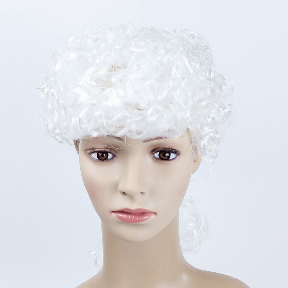 Curly Hair Judge Wig White Wig Lawyer Hair Prop Durable Barrister Costume Hair Wig Ball Clothing