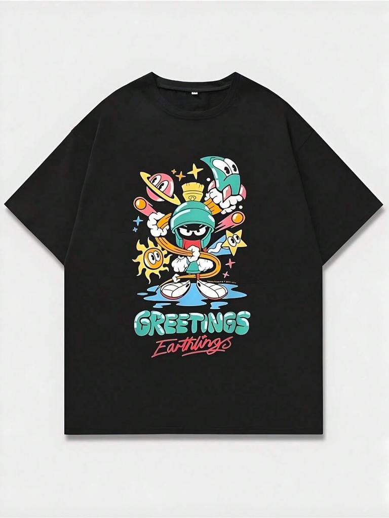 Marvin The Martian "Greetings Earthlings" Lettering Unisex T-Shirt