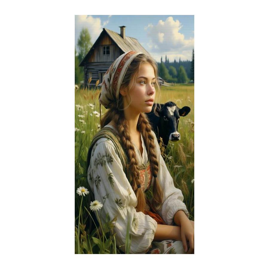 Женщины и Собаки Большой Размер Алмазная Живопись Женщина и Коровы Животные DIY Полная Заливка Стразами Вышивка Мозаика Наборы для Вышивания Крестиком