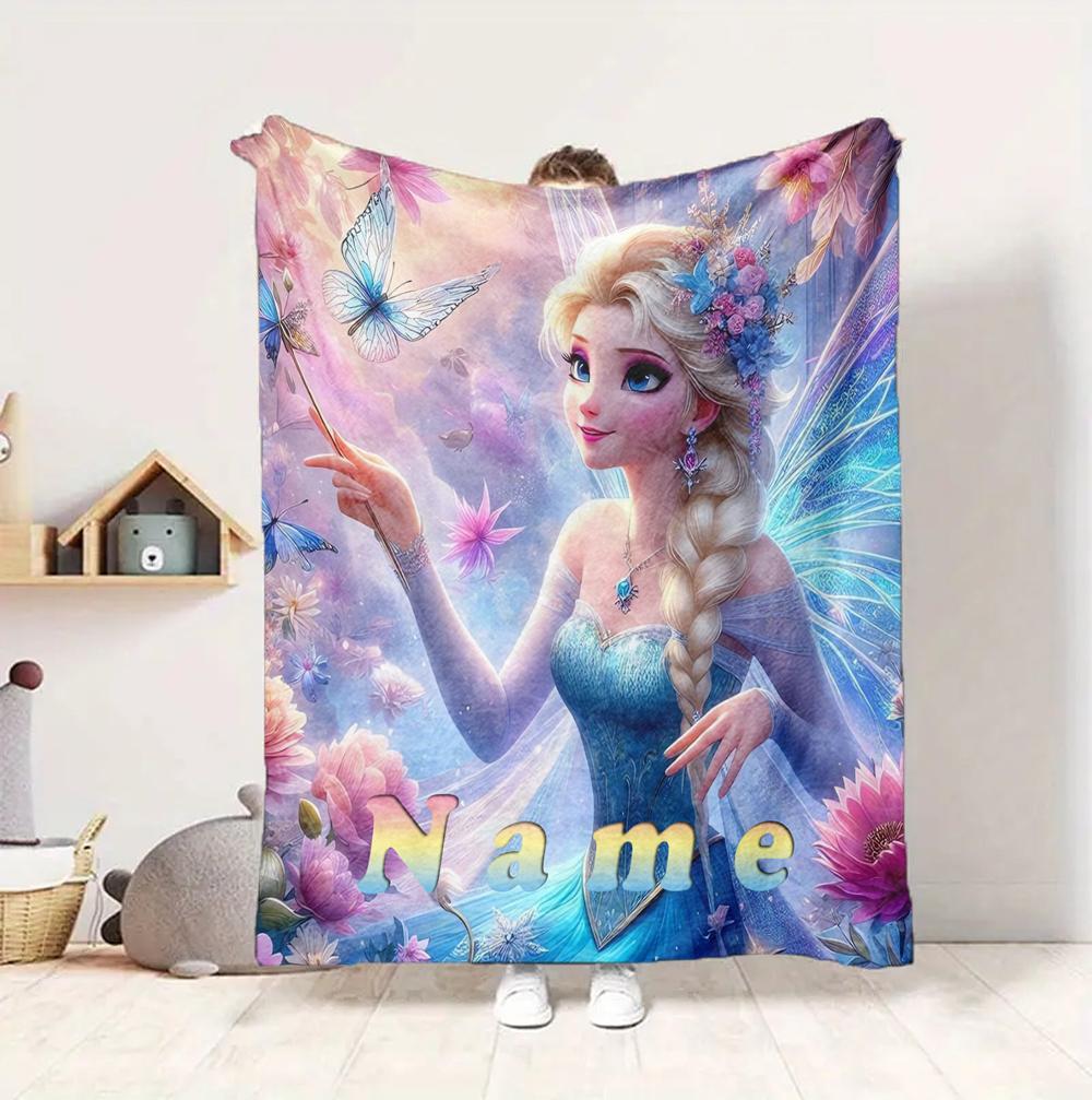 Custom Name Frozen Friendship Flannel Blanket Throw Blanket Soft Warm Sofa Bed home Decor Unique Gift