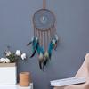 Ловец снов с перьями Настенный ловец снов со звездой, солнцем и луной со светодиодом