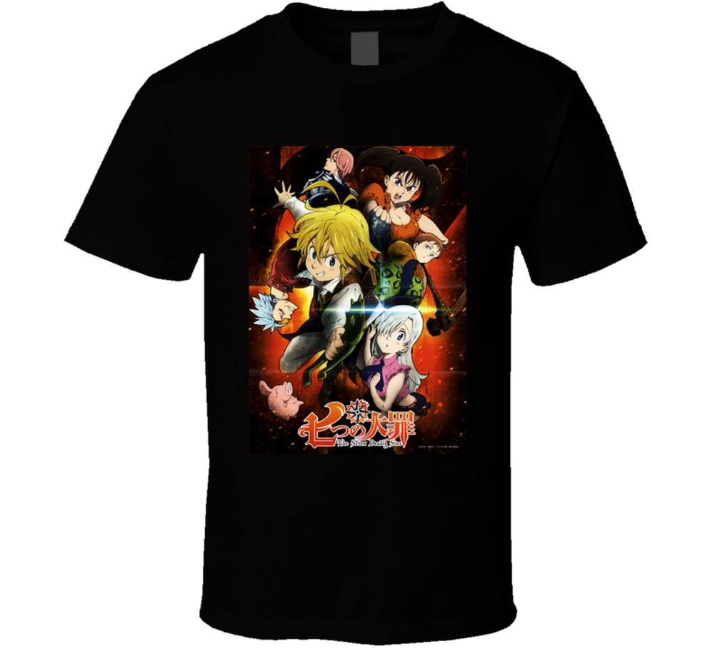 Seven Deadly Sins Anime Tv Show Poster Cool Fan T Shirt