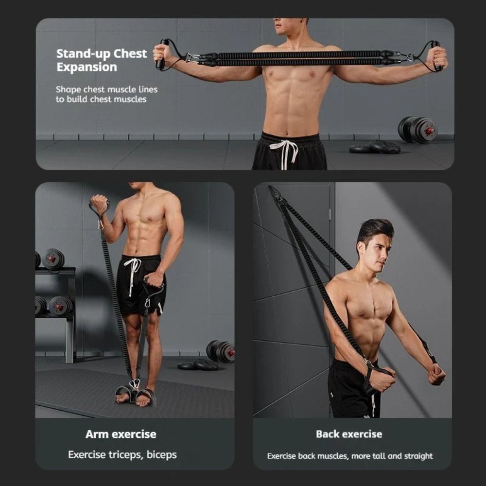 2/3/4-Strand Pedal Pull-Up Sit-Up Trainer Abdominal Muscle Exerciser Waist&Stomach