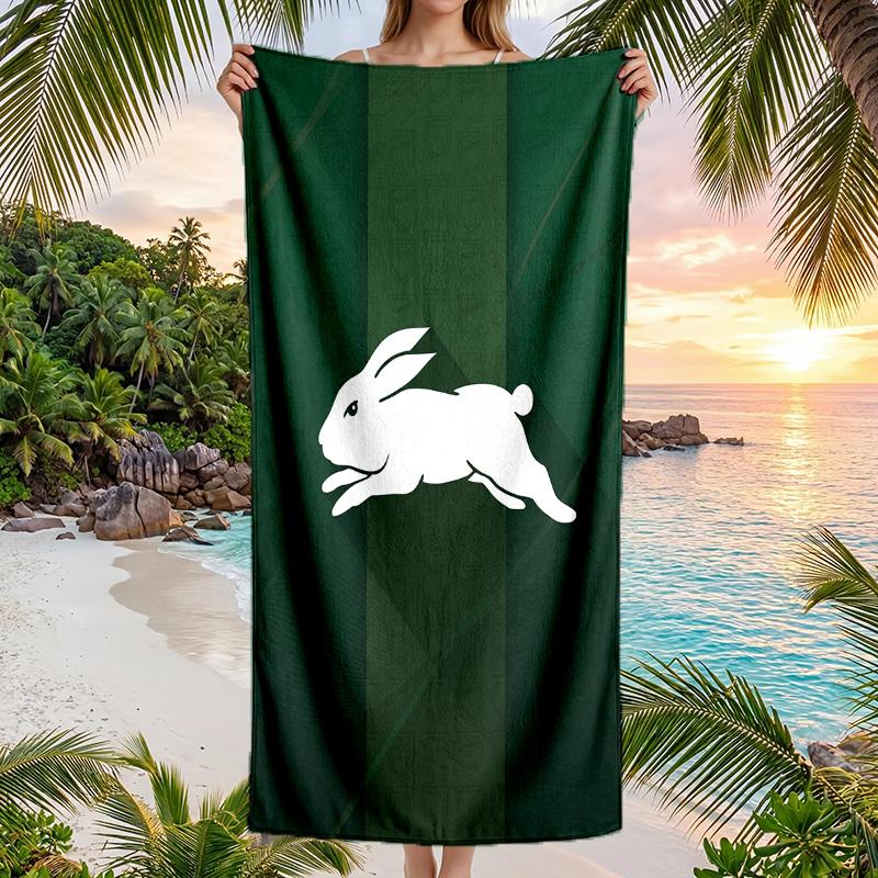 South Sydney Rabbitohs Fashion Beach Towel Portable Soft Quick Dry Towel For Swimming Camping Holiday Use