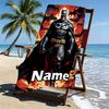 Custom Name Personalized Batman Print Beach Towel, for Trip Camping Beach Party Home Decor, Birthday Gift for Family & Friends