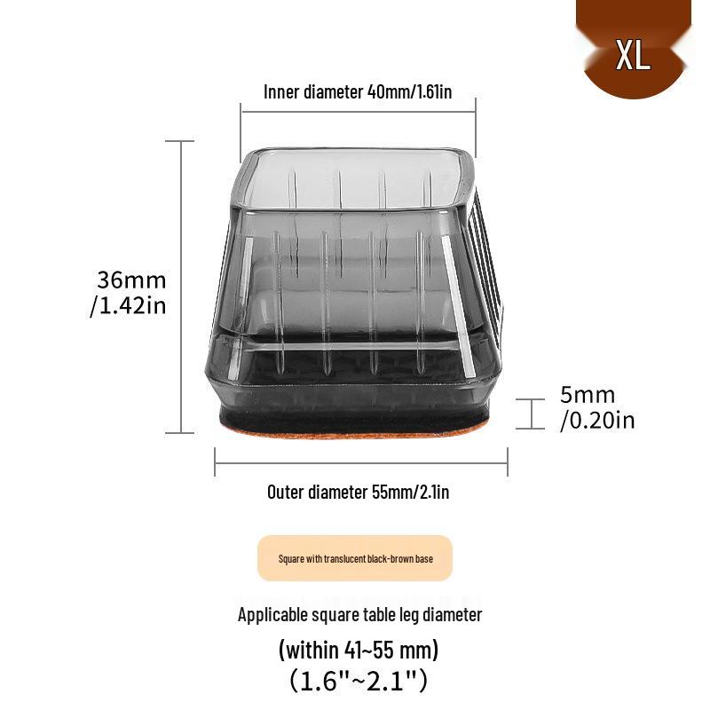 Силиконовые накладки на ножки стульев с фетровыми накладками - Защита мебели и снижение шума