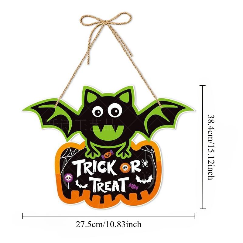 Halloween Pumpkin Witch Bat Skeleton Hanging Ornament Front Party Door Hanging Props Background Decoration Halloween Party Decor