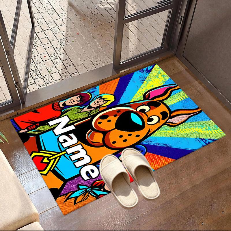 Custom Name Personalized Scooby Print Carpet, Versatile Home Decor Rug, for Playroom, Apartment, Balcony, Entryway, Hallway Gift
