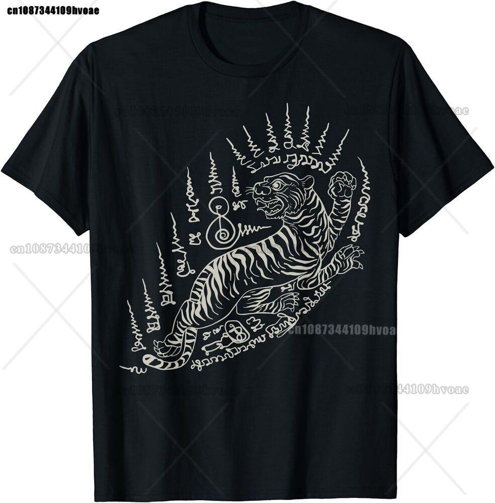 Thai Tattoo Powerful Tiger Magical Thailand T-Shirt Anime Graphic T-shirts Tops New Arrival Unisex Summer