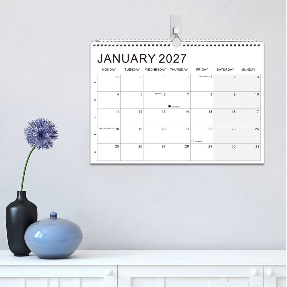 July.2026 - Dec. 2027 English Calendar Thick Paper Monthly Planner Calendar Wall Calendar Home