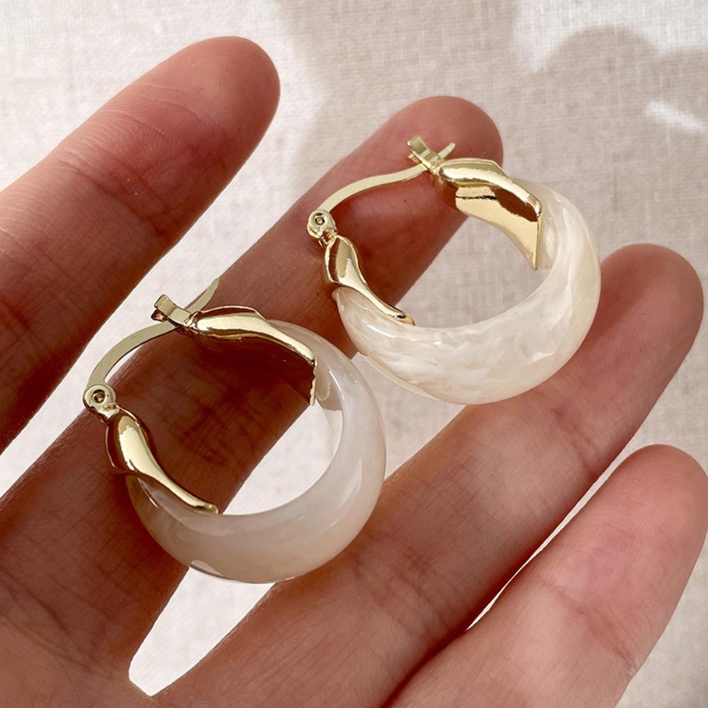 Circle Round Earring Jewelry Accessories Hoop Ear Buckle Trendy Resin Hoop Earrings  Wedding