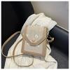 Women Straw Woven Small Square Crossbody Shoulder Phone Bag For Daily Use
